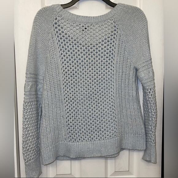 American Eagle Bluish Gray Knit Retro Cable Knit Y2k Sweater size Medium - Picture 4 of 4